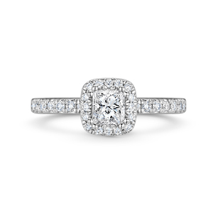 Princess Cut Halo Diamond Ring 100cts