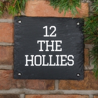 Rustic Slate House Sign - 3 line 23 x 20.5cm
