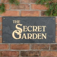 Slate House Sign 3 line 60 x 30cm - smooth slate