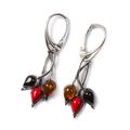 Click to view product details and reviews for Beech Leaf Earrings In Silver Coral And Amber Default Title.