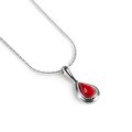 Click to view product details and reviews for Classic Teardrop Necklace In Silver And Coral 22 56cm.