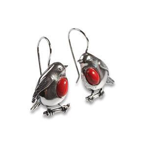 Robin Hook Earrings In Silver And Coral Default Title