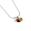 Click to view product details and reviews for Cute Heart Necklace In Silver And Amber 16 42cm.