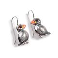 Click to view product details and reviews for Puffin Bird Drop Earrings In Silver And Amber Default Title.