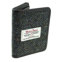 Glen Appin Lewis Harris Tweed Card Holder - Charcoal Herringbone