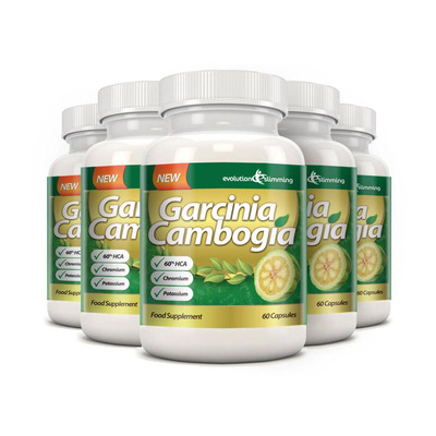 Garcinia Cambogia 1000mg 60% HCA with Potassium and Calcium - 6 Bottles (360 Capsules)