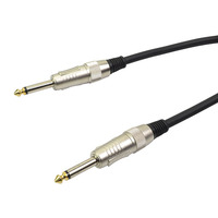 1/4"  (6.35mm) Mono Jack to Jack Cable Black 10m