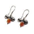 Click to view product details and reviews for Bumble Bee Bumble Bee Drop Earrings In Silver And Cognac Amber Yellow.