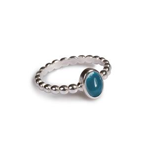 Oval Ring In Silver And Turquoise Q