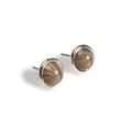 Click to view product details and reviews for Round Stud Earrings In Silver And Striped Flint Default Title.