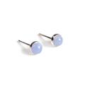 Click to view product details and reviews for Small Round Stud Earrings In Silver And Blue Lace Agate Default Title.