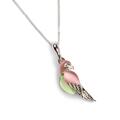 Click to view product details and reviews for Tropical Pink And Green Parrot Necklace In Silver 16 42cm.