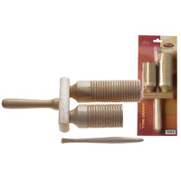 Wooden Agogo Bell and Beater 2 Tone