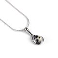 Click to view product details and reviews for Classic Teardrop Necklace In Silver And Dalmatian Jasper 16 42cm.