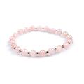 Click to view product details and reviews for Stretch Bead Bracelet In Silver And Rose Quartz Default Title.