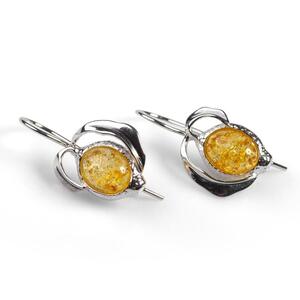 Lemon Drop Earrings In Silver And Yellow Amber Default Title