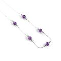 Click to view product details and reviews for Delicate 5 Stone Necklace In Silver And Amethyst Default Title.