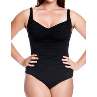 Funkita Ladies Still Black Ruched One Piece Swimsuit