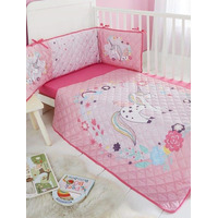 Tweet Dreams 3 Piece Cot Bale Quilt Bumper and Fitted Sheet