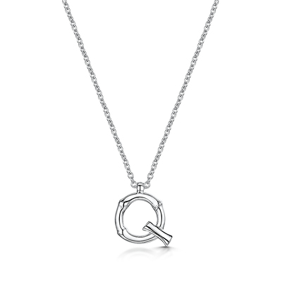 ROX Bamboo Sterling Silver Letter Q Pendant