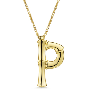Rox Bamboo Gold Vermeil Letter P Pendant