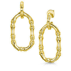 Rox Cane Yellow Double Oval Drop Earrings