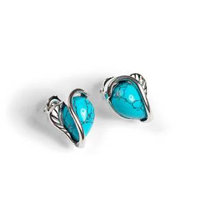Turquoise Stud Earrings Set In Silver Default Title