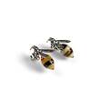 Click to view product details and reviews for Hornet Bee Stud Earrings In Silver And Amber Default Title.