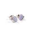 Click to view product details and reviews for Miniature Heart Earrings In Silver And Blue Lace Agate Default Title.