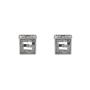 Gucci G Cube Aged Silver Cufflinks