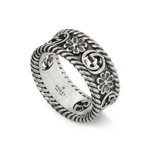 Gucci Interlocking G And Flower Motif Ring