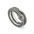 Click to view product details and reviews for Gucci Garden Double Band Snake Aged Silver Ring.