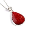 Click to view product details and reviews for Teardrop Shaped Red Horn Coral Necklace Natural Designer Gemstone 16 42cm.