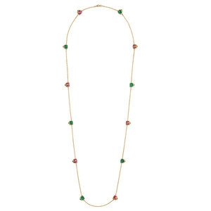 Gucci Lmdm 18ct Gold Dia Tourmaline Necklace