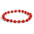 Click to view product details and reviews for Stretch Bead Bracelet In Silver And Coral Default Title.