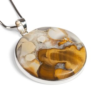 Circle Cobra Jasper Necklace Natural Designer Gemstone 16 40cm