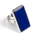 Click to view product details and reviews for Rectangle Lapis Lazuli Adjustable Statement Ring Natural Designer Gemstone Default Title.