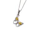 Click to view product details and reviews for Small Butterfly Necklace In Silver And Yellow Amber 20 51cm.