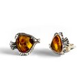 Click to view product details and reviews for Angelfish Fish Stud Earrings In Silver And Amber Default Title.