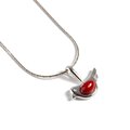 Click to view product details and reviews for Cute Bird Necklace In Silver And Coral Coral 18 45cm.