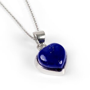 Lapis Lazuli Heart Shape Necklace Natural Designer Gemstone 16 42cm