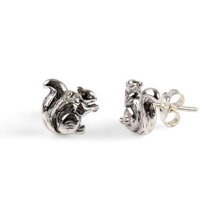 Miniature Squirrel Stud Earrings In Silver Default Title