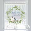 Custom Quote Blue Bird Wreath Window Decal - Medium (View Outside)