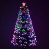 Green Fibre Optic Christmas Tree 2ft to 6ft with Red Berries and Multi Coloured Lights, 2ft / 60cm