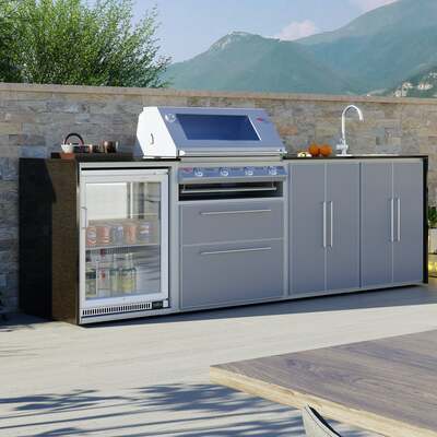Profresco Signature S3000s 4 Burner Barbecue Quatro Outdoor Kitchen -Silver Grey
