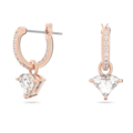 Click to view product details and reviews for Swarovski Ortyx Drop Earrings Triangle Cut White Rose Gold Tone Plated 5643738.