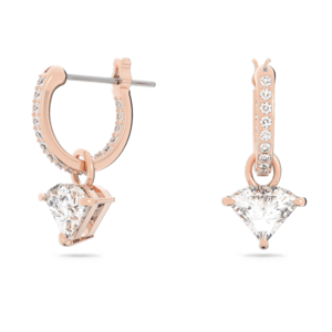 Swarovski Ortyx Drop Earrings Triangle Cut White Rose Gold Tone Plated 5643738