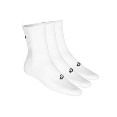 Asics Unisex 3PPK Crew Socks - White