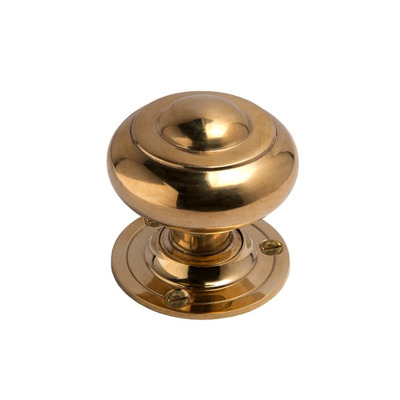 Cardea Ironmongery Cholderton Ringed Mortice Door Knob (50mm Diameter), Unlacquered  Brass - AV020UNL UNLACQUERED BRASS
