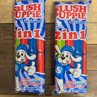 16x Slush Puppie the Original Squeezee Ice Pops (2 Packs of 8x75ml)
